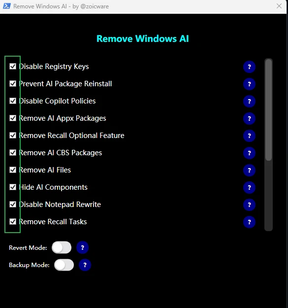图片[5]-彻底删除 Windows 11 AI 功能教程（25H/24H2 适用）｜禁用 Copilot、卸载系统 AI 组件完整指南-微生之最